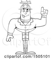 Clipart Of A Black And White Drunk Buff Male Royalty Free Vector Illustration