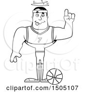Clipart Of A Black And White Drunk Buff Male Basketball Player Royalty Free Vector Illustration