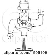 Clipart Of A Black And White Drunk Buff Irish Man Royalty Free Vector Illustration