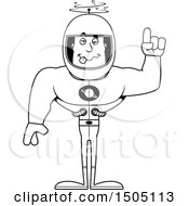 Clipart Of A Black And White Drunk Buff Male Astronaut Royalty Free Vector Illustration