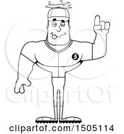 Clipart Of A Black And White Drunk Buff Male Baseball Player Royalty Free Vector Illustration