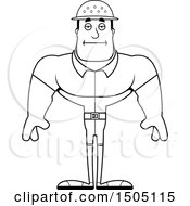 Clipart Of A Black And White Bored Buff Male Zookeeper Royalty Free Vector Illustration