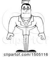 Clipart Of A Black And White Bored Buff Male Teacher Royalty Free Vector Illustration