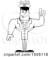 Clipart Of A Black And White Drunk Buff Male Sea Captain Royalty Free Vector Illustration