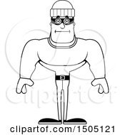 Clipart Of A Black And White Bored Buff Male Robber Royalty Free Vector Illustration