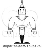 Clipart Of A Black And White Bored Buff Male Wizard Royalty Free Vector Illustration
