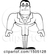 Poster, Art Print Of Black And White Bored Buff Male Scientist