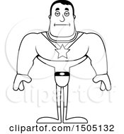 Clipart Of A Black And White Bored Buff Male Super Hero Royalty Free Vector Illustration