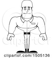 Clipart Of A Black And White Bored Buff Male Army Soldier Royalty Free Vector Illustration