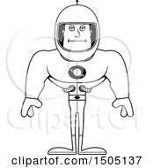 Poster, Art Print Of Black And White Bored Buff Male Astronaut