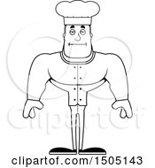 Clipart Of A Black And White Bored Buff Male Chef Royalty Free Vector Illustration