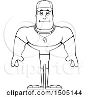 Clipart Of A Black And White Bored Buff Male Coach Royalty Free Vector Illustration