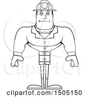 Clipart Of A Black And White Bored Buff Male Royalty Free Vector Illustration
