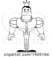 Clipart Of A Black And White Bored Buff Male Prince Royalty Free Vector Illustration