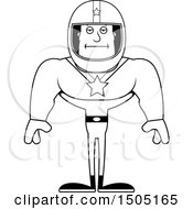 Clipart Of A Black And White Bored Buff Male Race Car Driver Royalty Free Vector Illustration