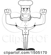 Poster, Art Print Of Black And White Cheering Buff Male Chef