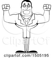 Poster, Art Print Of Black And White Cheering Buff Male Scientist