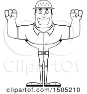 Poster, Art Print Of Black And White Flexing Or Cheering Buff Male Zookeeper
