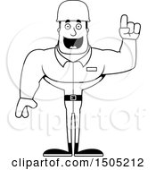 Clipart Of A Black And White Buff Male Army Soldier With An Idea Royalty Free Vector Illustration