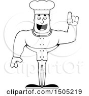 Poster, Art Print Of Black And White Buff Male Chef With An Idea