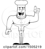 Clipart Of A Black And White Buff Male Chef With An Idea Royalty Free Vector Illustration