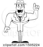 Poster, Art Print Of Black And White Buff Male Detective With An Idea