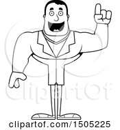 Clipart Of A Black And White Buff Male Doctor With An Idea Royalty Free Vector Illustration