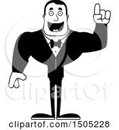 Clipart Of A Black And White Buff Male Groom With An Idea Royalty Free Vector Illustration