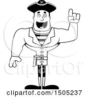 Poster, Art Print Of Black And White Buff Male Pirate Captain With An Idea