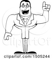 Clipart Of A Black And White Buff Male Scientist With An Idea Royalty Free Vector Illustration