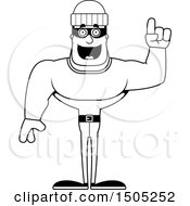 Clipart Of A Black And White Buff Male Robber With An Idea Royalty Free Vector Illustration