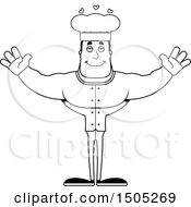 Clipart Of A Black And White Buff Male Chef With Open Arms Royalty Free Vector Illustration