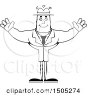 Clipart Of A Black And White Buff Male Detective With Open Arms Royalty Free Vector Illustration