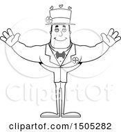 Clipart Of A Black And White Buff Irish Man With Hearts And Open Arms Royalty Free Vector Illustration
