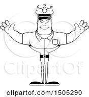 Poster, Art Print Of Black And White Buff Male Police Officer With Hearts And Open Arms