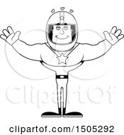 Poster, Art Print Of Black And White Buff Male Race Car Driver With Open Arms And Hearts