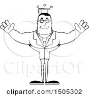 Poster, Art Print Of Black And White Buff Male Teacher With Hearts And Open Arms