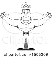 Poster, Art Print Of Black And White Buff Male Christmas Elf With Open Arms And Hearts