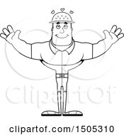 Clipart Of A Black And White Buff Male Zookeeper With Hearts And Open Arms Royalty Free Vector Illustration