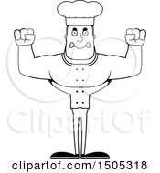 Poster, Art Print Of Black And White Mad Buff Male Chef