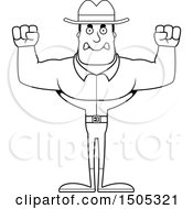 Poster, Art Print Of Black And White Mad Buff Male Cowboy