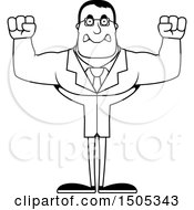 Poster, Art Print Of Black And White Mad Buff Male Scientist