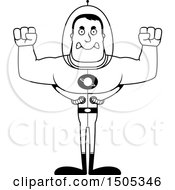 Poster, Art Print Of Black And White Mad Buff Male Space Guy