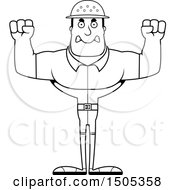 Poster, Art Print Of Black And White Mad Buff Male Zookeeper