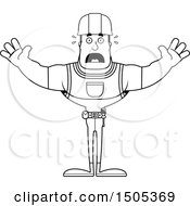 Poster, Art Print Of Black And White Scared Buff Male Construction Worker