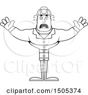 Poster, Art Print Of Black And White Scared Buff Male