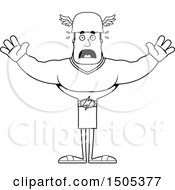 Clipart Of A Black And White Scared Buff Male Hermes Royalty Free Vector Illustration