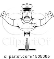 Clipart Of A Black And White Scared Buff Male Police Officer Royalty Free Vector Illustration