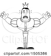 Clipart Of A Black And White Scared Buff Male Prince Royalty Free Vector Illustration