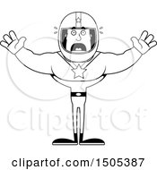 Clipart Of A Black And White Scared Buff Male Race Car Driver Royalty Free Vector Illustration